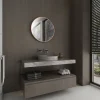 Aurlane Miroir salle de bain circulaire - Diamètre 60cm - Finition cuivre* Miroir Simple