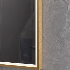 Luxury Bain Miroir salle de bain LED 90x60cm anti buée avec cadre doré LB-126080G* Miroir Lumineux