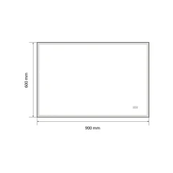 Luxury Bain Miroir salle de bain LED 90x60cm anti buée avec cadre doré LB-126080G* Miroir Lumineux