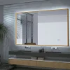 Ledimex Miroir Salle de Bain LED Réglable 120x80cm - Or Brossé - Commandes Tactiles & Anti-Buée - CALIFORNIA* Miroir Lumineux