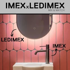 Ledimex Miroir Salle de Bain LED Réglable 120x80cm - Or Brossé - Commandes Tactiles & Anti-Buée - CALIFORNIA* Miroir Lumineux