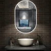 AICA Sanitaire Miroir salle de bain LED 45x90cm tricolore + anti-buée + dimmable + mémoire,* Miroir Lumineux