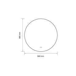 Luxury Bain Miroir salle de bain LED rond 80cm anti buée avec cadre doré LB-4647GA