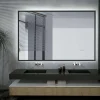 Ledimex Miroir Salle de Bain LED Réglable 120x80cm - Noir Mat - Commandes Tactiles & Anti-Buée - CALIFORNIA