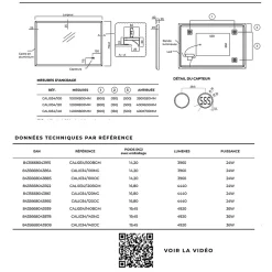 Ledimex Miroir Salle de Bain LED Réglable 120x80cm - Noir Mat - Commandes Tactiles & Anti-Buée - CALIFORNIA
