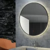 Ledimex Miroir Salle de Bain LED Rétro-éclairé Réglable D60cm - Noir Mat - Commandes Tactiles & Anti-Buée - FUN* Miroir Lumineux