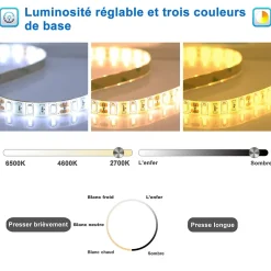AICA Sanitaire Miroir salle de bain LED 60x80cm tricolore + anti-buée + dimmable + mémoire,* Miroir Lumineux