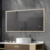 Luxury Bain Miroir salle de bain LED 120x60cm anti buée avec cadre doré LB-126080G* Miroir Lumineux