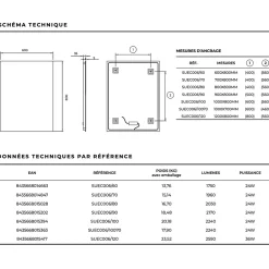Ledimex Miroir Salle de Bain LED Rétro-Éclairé (6500K) - 80x80cm - Verre Sécurité 5mm - SUECIA