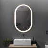 Luxury Bain Miroir salle de bain LED ovale 60x90cm anti buée avec cadre en aluminium doré- LuxuryBain* Miroir Lumineux