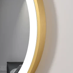 Luxury Bain Miroir salle de bain LED ovale 60x90cm anti buée avec cadre en aluminium doré- LuxuryBain* Miroir Lumineux