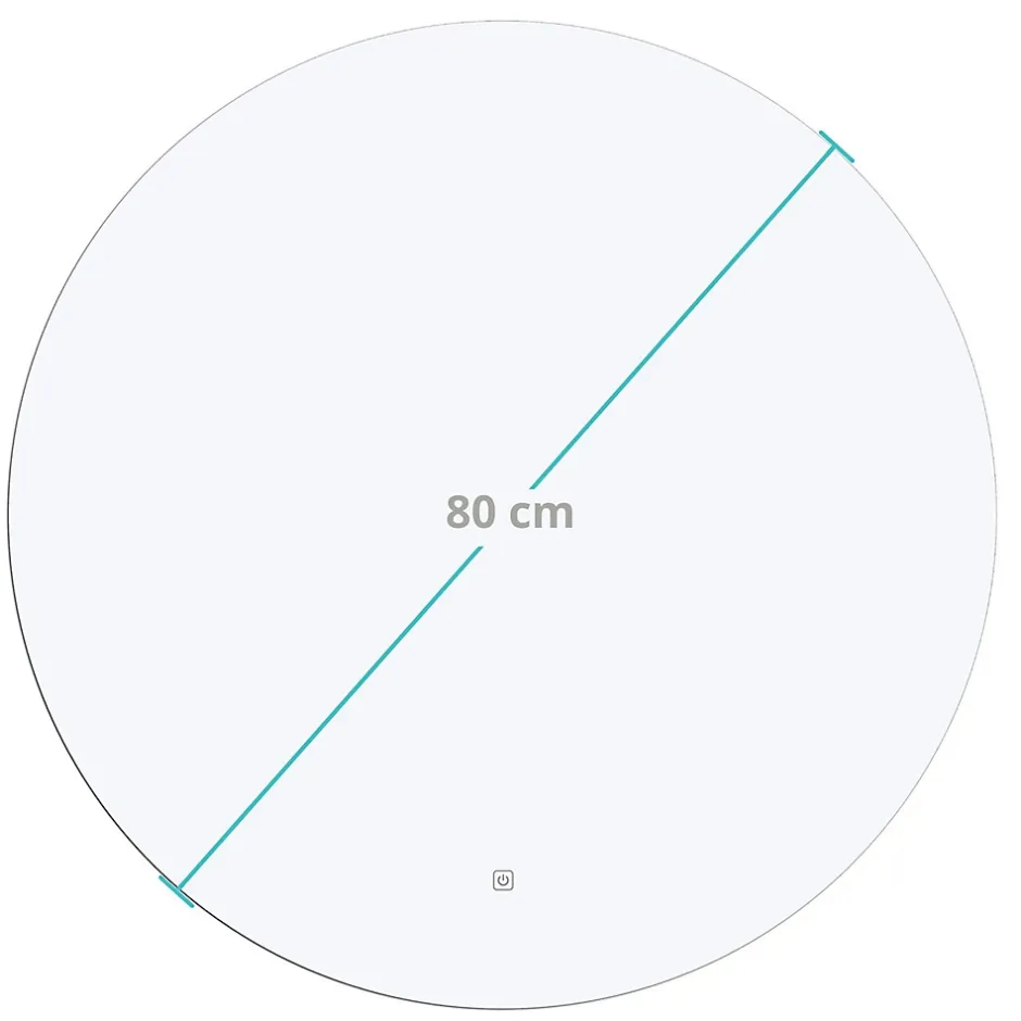 Lomazoo Miroir salle de bain Dallas avec LED 80 cm rond* Miroir Lumineux