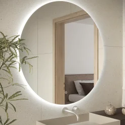 Lomazoo Miroir salle de bain Dallas avec LED 80 cm rond* Miroir Lumineux