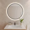Lomazoo Miroir salle de bain Torino avec LED 80 cm rond Noir* Miroir Lumineux