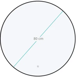 Lomazoo Miroir salle de bain Torino avec LED 80 cm rond Noir* Miroir Lumineux
