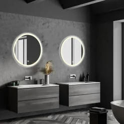 Lomazoo Miroir salle de bain Boston avec LED 80 cm rond* Miroir Lumineux