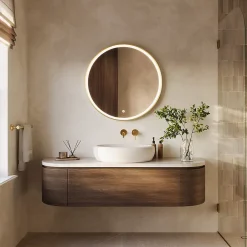 Lomazoo Miroir salle de bain Paris avec LED 80 cm doré rond* Miroir Lumineux