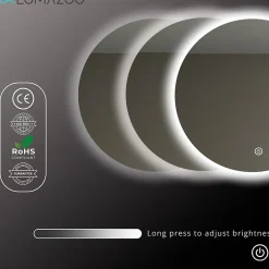 Lomazoo Miroir salle de bain Essentials avec LED 60 cm rond* Miroir Lumineux