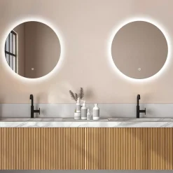 Lomazoo Miroir salle de bain Atlanta avec LED 70 cm rond