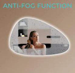 Lomazoo Miroir salle de bain Bilbao avec LED 80 x 50 cm asymétrique