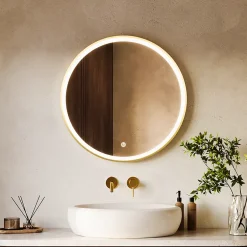 Lomazoo Miroir salle de bain Miami avec LED 70 cm doré