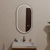 Lomazoo Miroir salle de bain lumineux LED Leipzig 50x90 cm ovale noir* Miroir Lumineux