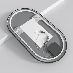 Lomazoo Miroir salle de bain lumineux LED Leipzig 50x90 cm ovale noir* Miroir Lumineux