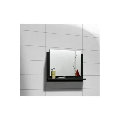 Meublorama Miroir salle de bain RAVEN 60x50 cm Noir mat et brillant