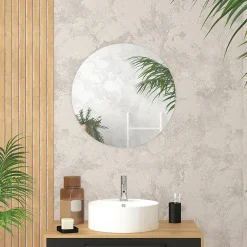 Aurlane Miroir salle de bain ROND - Diamètre 60cm - GO* Miroir Simple