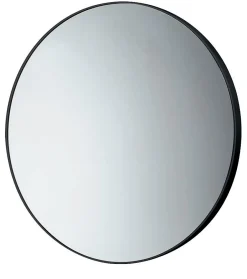 Kiamami Valentina Miroir Salle De Bain Rond 60 Cm Avec Cadre Noir En Résine Thermoplastique* Miroir Grossissant