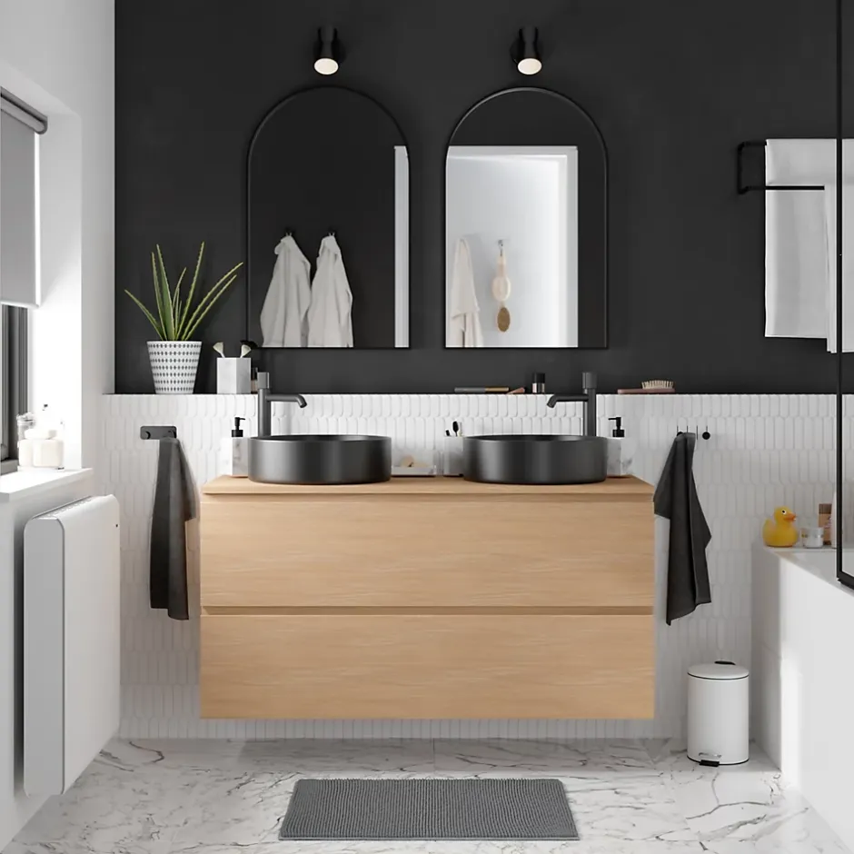 GoodHome Miroir salle de bains arche 50x80 cm, noir, Tisa* Miroir Simple