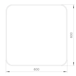 GoodHome Miroir salle de bains carré 60x60 cm Tisa noir* Miroir Simple