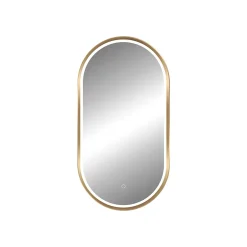 MPGlass Miroir salle de bains éclairant à LED cadre doré oblong l.45 x H.85 x P.4 cm, anti-buée, Céleste* Miroir Lumineux