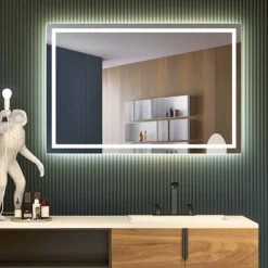 Ledimex Miroir Salle de Bains Lumineux FRANCIA avec Eclairage Frontal et Rétro-Eclairé 90x80* Miroir Lumineux