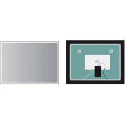 Ledimex Miroir Salle de Bains Lumineux SUIZA Anti-Buée et Eclairage Frontal Triled Tactile On/Off Noir Mat 70x80cm