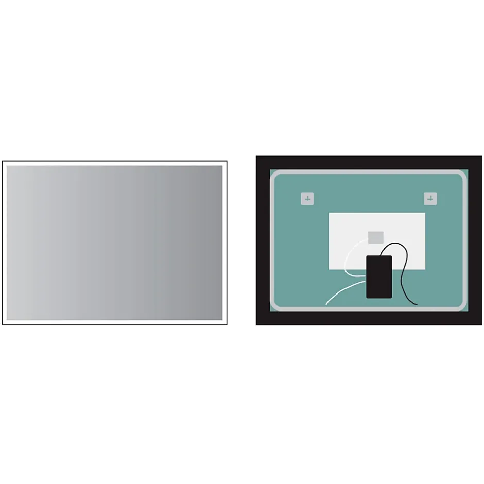Ledimex Miroir Salle de Bains Lumineux SUIZA Anti-Buée et Eclairage Frontal Triled Tactile On/Off Noir Mat 70x80cm