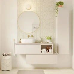 GoodHome Miroir salle de bains oblong 40x80 cm Tisa doré