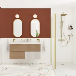 GoodHome Miroir salle de bains oblong 40x80 cm Tisa doré