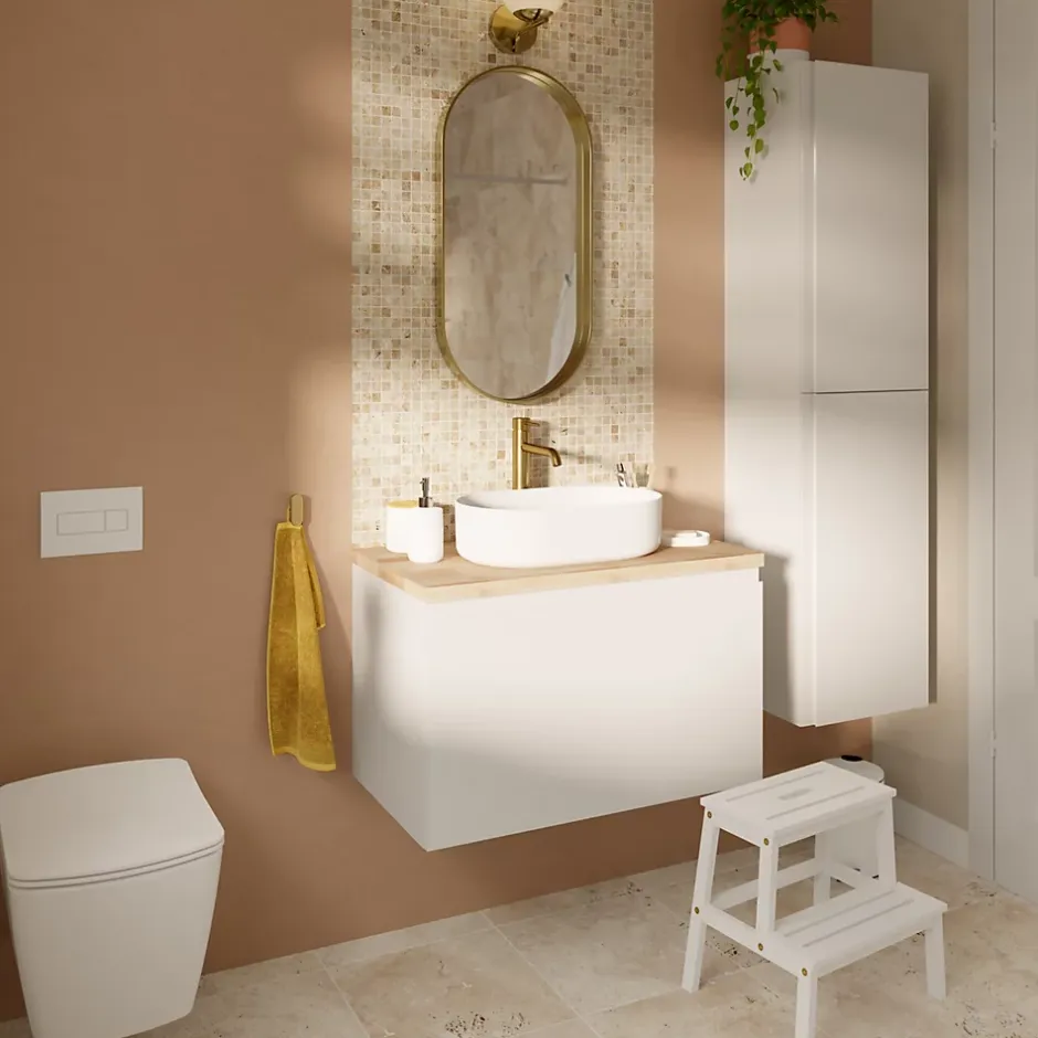 GoodHome Miroir salle de bains oblong 40x80 cm Tisa doré