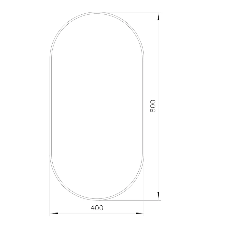 GoodHome Miroir salle de bains oblong 40x80 cm Tisa doré