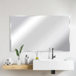Miroir salle de bains rectangulaire 100X60 cm Wapta argent