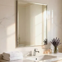 Miroir salle de bains rectangulaire 50X60 cm Wapta argent* Miroir Simple