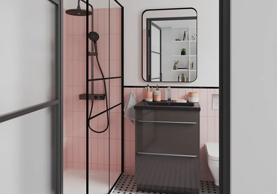 GoodHome Miroir salle de bains rectangulaire 40x60 cm Tisa noir* Miroir Simple
