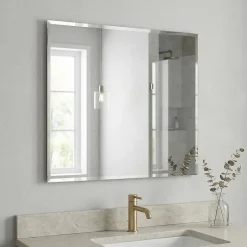 Miroir salle de bains rectangulaire 70X60 cm Wapta argent* Miroir Simple
