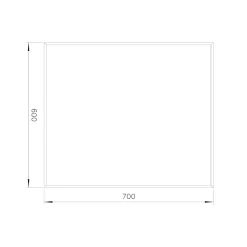 Miroir salle de bains rectangulaire 70X60 cm Wapta argent* Miroir Simple