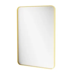 GoodHome Miroir salle de bains rectangulaire 100x70 cm, doré, Tisa