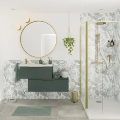 GoodHome Miroir salle de bains rond Ø100 cm, doré, Tisa* Miroir Simple