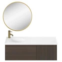 GoodHome Miroir salle de bains rond diamètre 60 cm Tisa doré