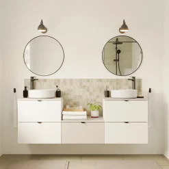 GoodHome Miroir salle de bains rond diamètre 60 cm Tisa noir