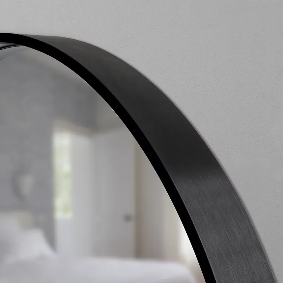 GoodHome Miroir salle de bains rond diamètre 60 cm Tisa noir